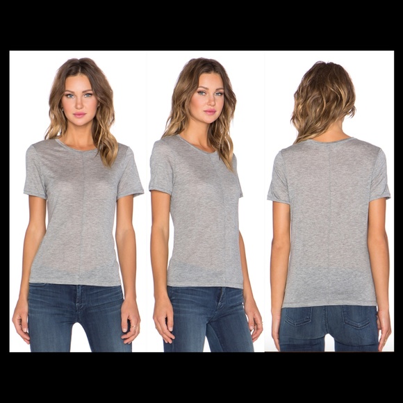 New J Brand Jaden linen blend crew neck jersey semi-sheer lightweight t-shirt - Picture 1 of 12